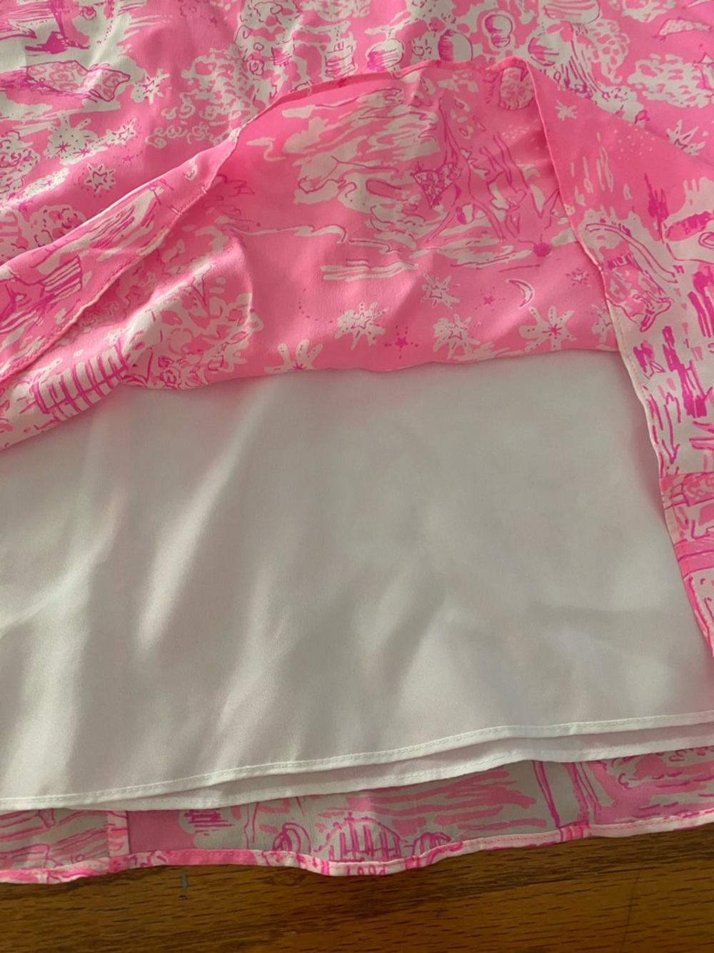 Lilly Pulitzer women’s Pink and White Toile Slip Dress size XL - Picture 5 of 8